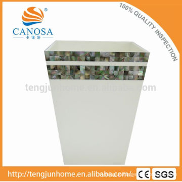 Latest Design black mother-of-pearl handmade waste bin